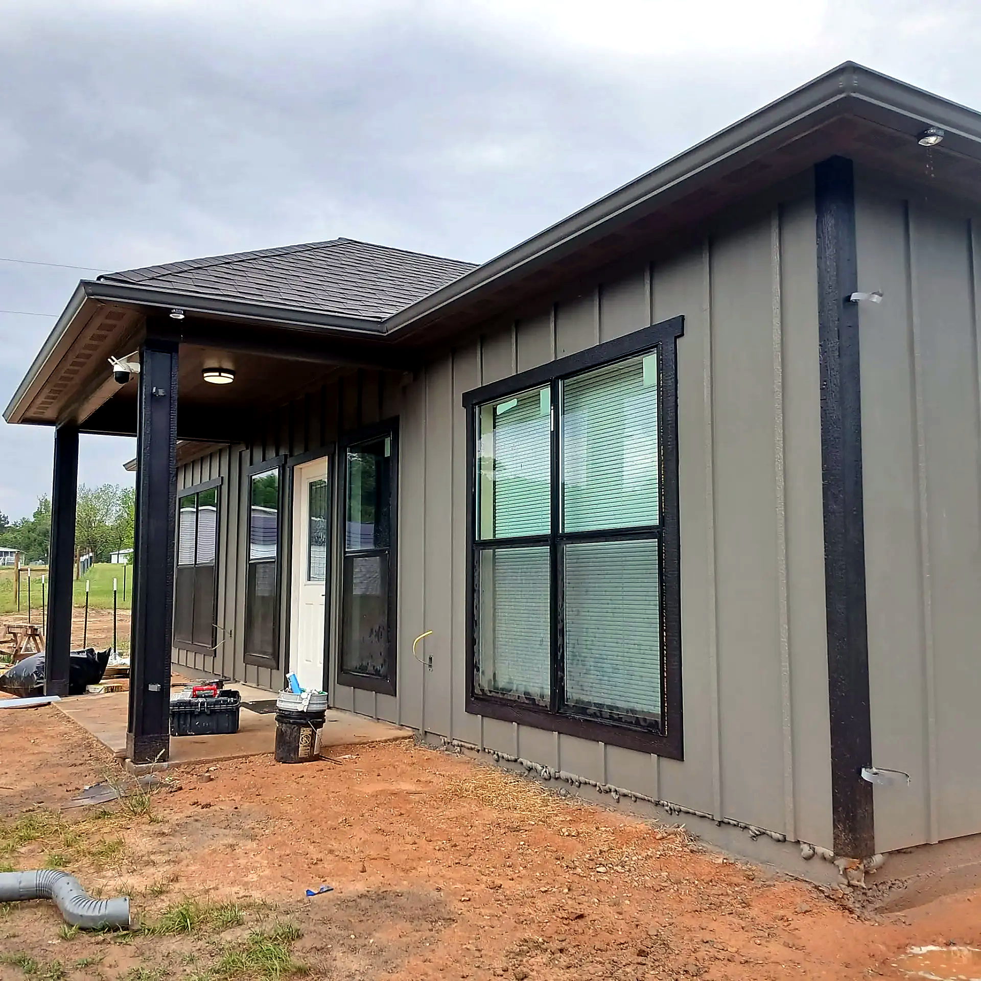 Freshly painted board-and-batten home exterior by R&M Painting